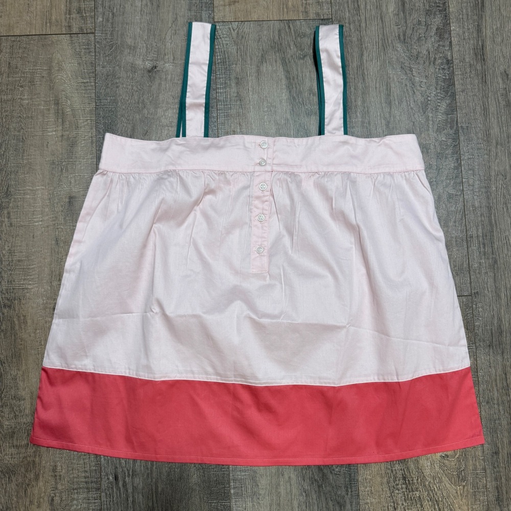 LAKE Pajamas Hamptons women's pink coral color block cotton pajama top size XXL